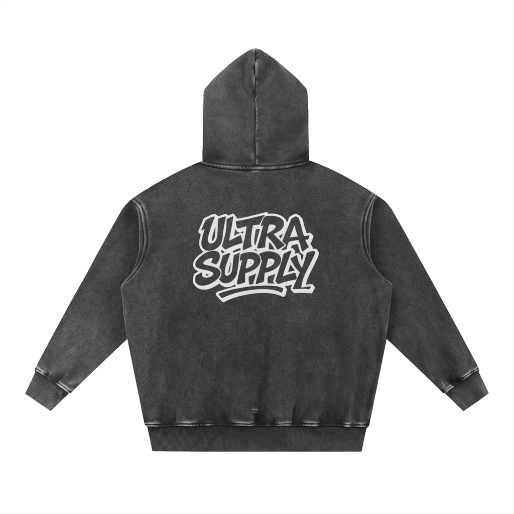 stone washed riding hoodie